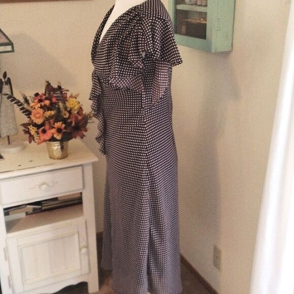 MSK Brown and White Dotted Dress - Picture 4 of 9